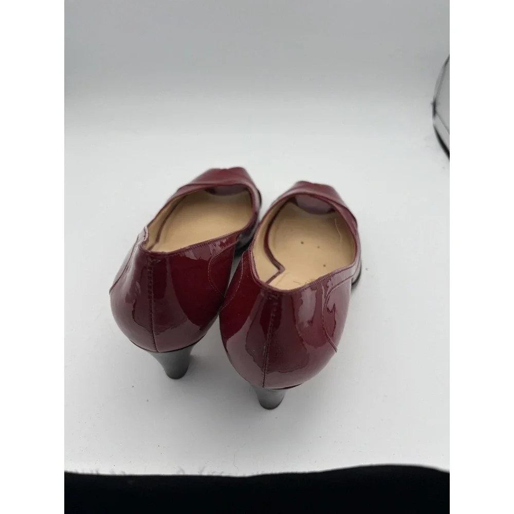 Cole Haan Shoes Womens Size 8 Red Patent Leather Peep Toe Kitten Pumps